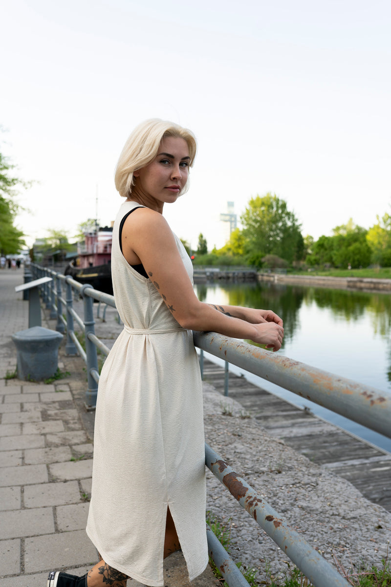 Lux button-up sleeveless dress